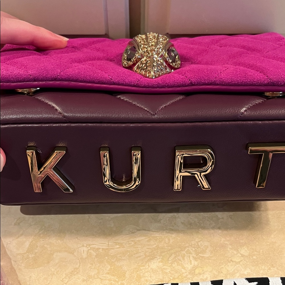 Kurt Geiger Mini Kensington Fuschia Suede and Purple Leather With Dustbag - Picture 4 of 9